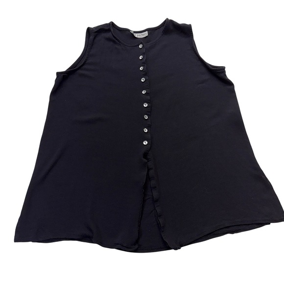 Jay Peters Tops - Jay Peters Button Front Sleeveless Blouse Women L Black